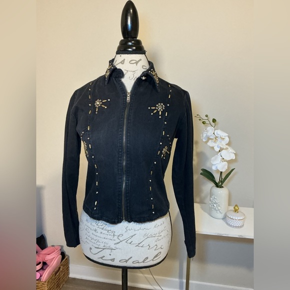 Vintage Embellished Black Jacket - Picture 2 of 11